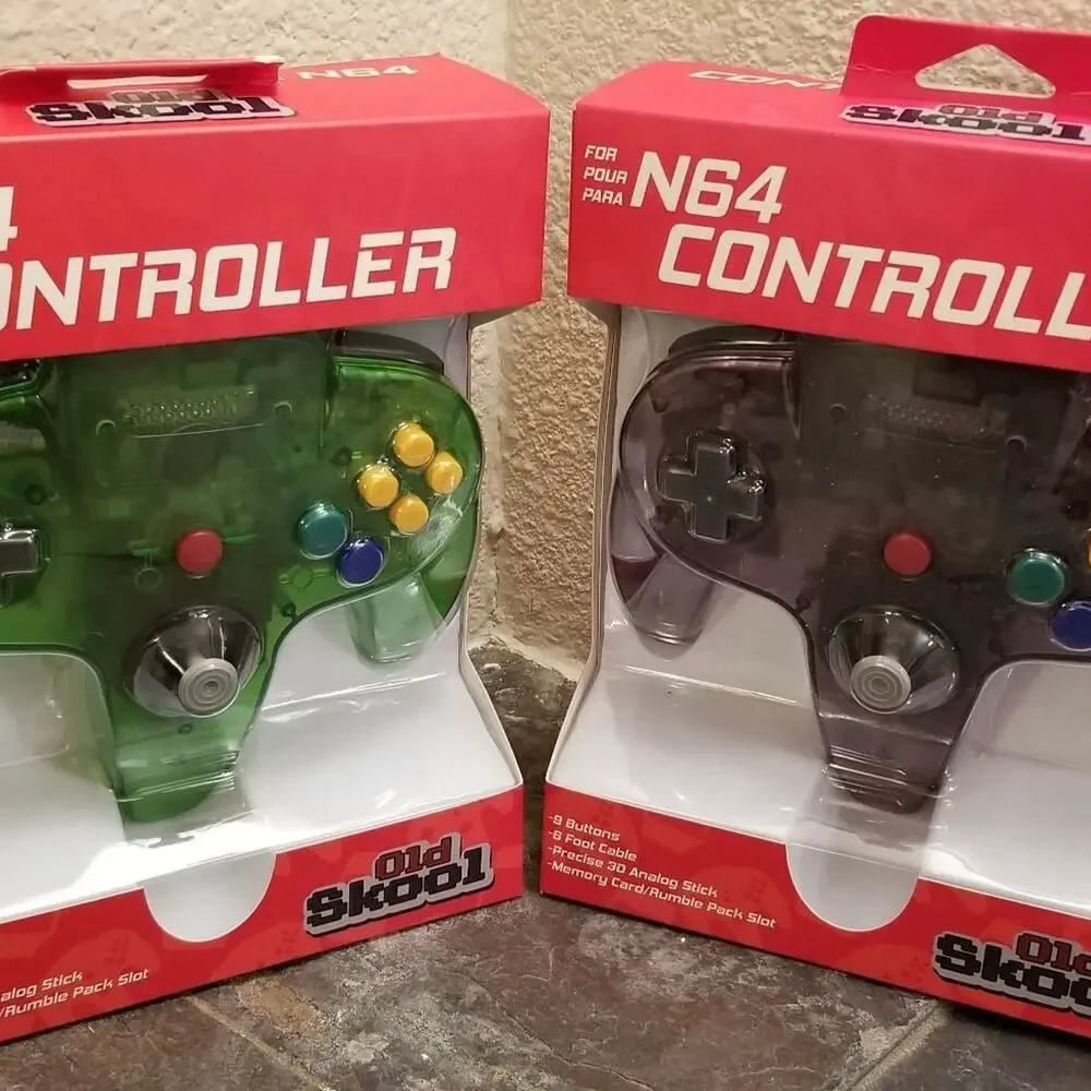 2 N64 Controllers - Jungle Green & Atomic Purple (NEW) - Nintendo64 - Funtastic